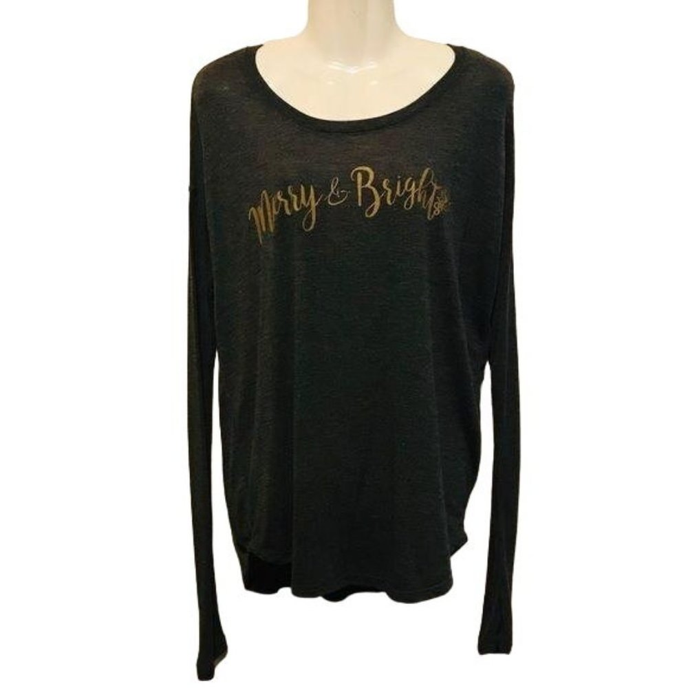 Southern Bliss Merry & Bright Sleep Tee Long Sleeve Size Medium